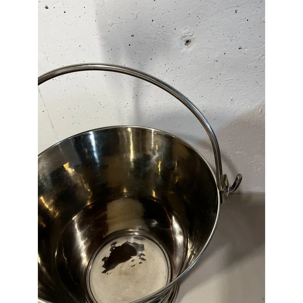 Restoration Hardware Stainless Chrome Champagne Chiller Ice Bucket 12